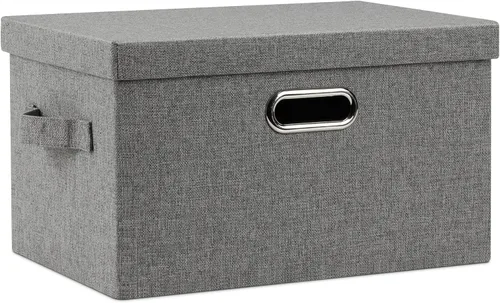 Miniatura 44 de Graciadeco Contenedores de almacenamiento plegables grandes de 17 pulgadas y 36 cuartos de galón con tapas, paquete de 3 cajas de almacenamiento