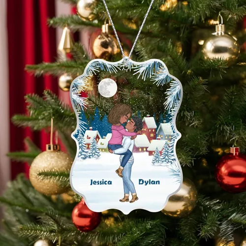 Miniatura 13 de Adorno de Navidad personalizado 2025 con tu foto, adorno de cara personalizada con foto 2D de acrílico para decoración de árbol de Navidad, Adorno