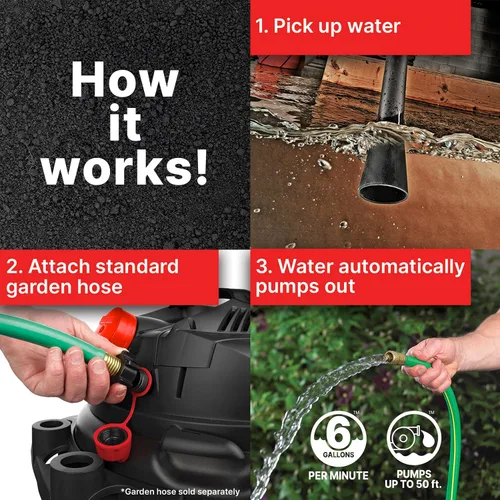 Miniatura 6 de Shop-Vac 5871205 Aspiradora con bomba de agua en seco y húmedo de 12 galones con bomba de agua incorporada, 5.0 CV pico, 2.5 pulgadas de diámetro x
