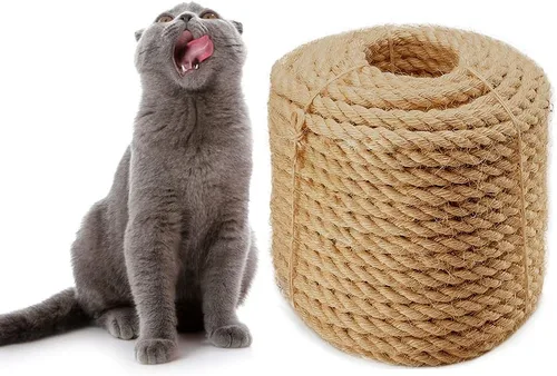 Miniatura 8 de Cuerda de sisal de 0.236 in para rascador de gatos, reparación y reemplazo del poste rascador de gatos, muebles rascadores de bricolaje – árbol
