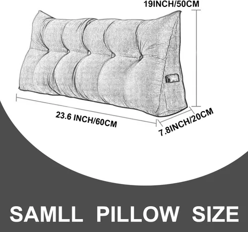 Miniatura 7 de Almohada triangular de cuña, respaldo de cabecera de vellón, cojín grande para reposo en cama, almohadas de lectura, almohada de apoyo de Azul