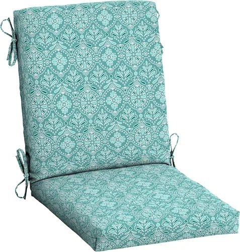 Miniatura 37 de ARDEN - Cojín para silla de comedor exterior de 20 x 20 pulgadas, resistente al agua y a la decoloración, textura verde azul pavo real