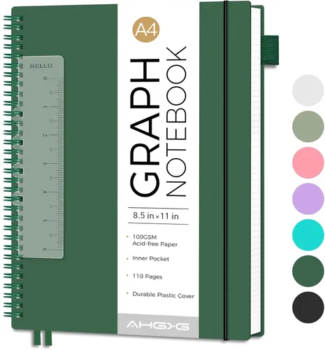 Miniatura 27 de AHGXG Diario de puntos, cuaderno en espiral de cuadrícula de puntos de 8.5 x 11 pulgadas, cuaderno de puntos grande A4, papel grueso de 3.53 oz/m²