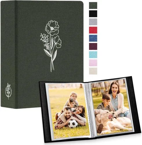 Miniatura 23 de Lanpn - Álbum de fotos autoadhesivo de lino, 40 páginas, álbum de fotos para manualidades, páginas adhesivas magnéticas, contiene fotos de 4 x 6, 7