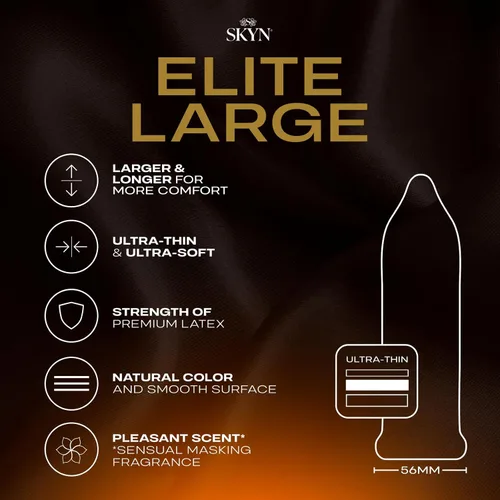 Miniatura 5 de SKYN Elite - Preservativos grandes – 36 unidades – Condones ultrafinos, lubricados sin látex, más largos y anchos para un ajuste más cómodo