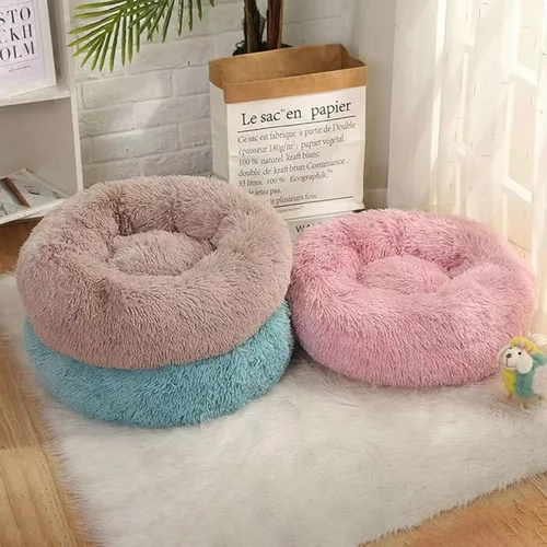 Miniatura 5 de Nisrada Cama para perros pequeños, medianos y grandes, 20 pulgadas, relajante, lavable, redonda, acogedora, suave, cama para mascotas para cachorros