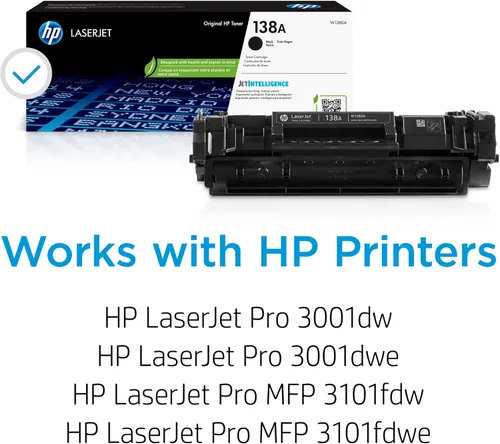 Miniatura 2 de Cartucho de tóner negro HP 138A Funciona con HP Laserjet Pro 3001 Series, HP Laserjet Pro MFP 3101 Series W1380A