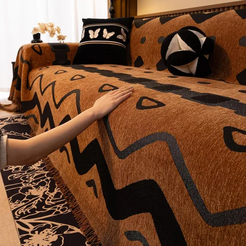 Miniatura 103 de ROOMLIFE Manta Funda Azteca Bohemia para Sofá, Decoración del Hogar Estilo Granja, Fundas de Sofá para Loveseat, Sofás de 2/3 Cojines, Apta