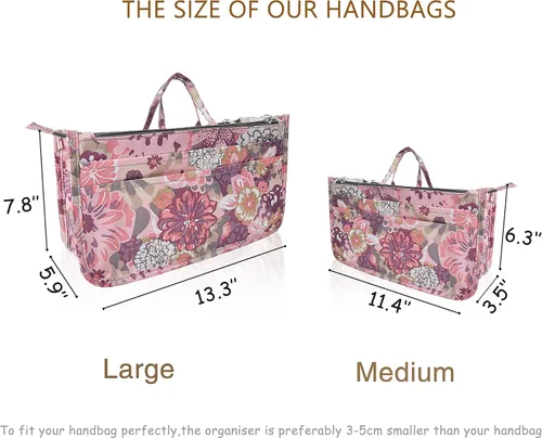 Miniatura 66 de Bolso de mano estilo cartera de Vercord para mujer con organizador incorporado, estampado bien definido, con manijas y cremallera, tamaño 2