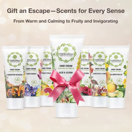 Miniatura 7 de Crema de manos de aromaterapia para piel seca – Crema de manos de manteca de karité para mujeres y hombres con un aroma de aloe y jojoba despertar