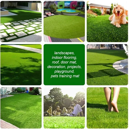 Miniatura 7 de Alfombra de césped artificial de lujo realista y gruesa, perfecta para interiores y exteriores (4 pies x 7 pies (28 pies cuadrados))