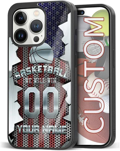 Miniatura 38 de Fundas de teléfono personalizadas con nombre, diseño vintage con textura de metal para iPhone 6, 7, 8, 11, 12, 13, 14, 15, 16, 17 Pro Max Plus Mini