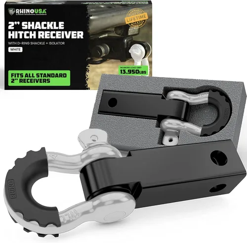 Miniatura 10 de Rhino USA Receptor de enganche de grillete (se adapta a receptores de 2 pulgadas). Los mejores accesorios de remolque para camiones, Jeep, Toyota