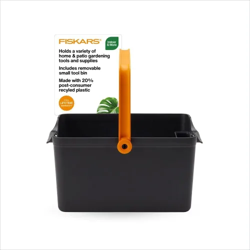 Fiskars Organizador de herramientas de jardín con almacenamiento de herramientas pequeñas extraíble para uso en jardinería en interiores y