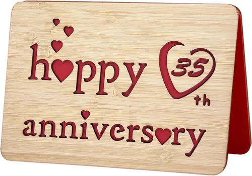 Miniatura 32 de Tarjeta de felicitación de madera para el primer aniversario, hecha a mano, 1 año, aniversario de boda, tarjeta de primer aniversario para ella, él