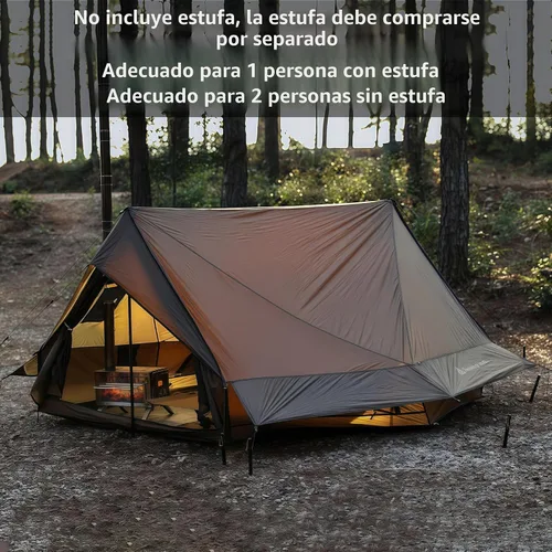 Miniatura 4 de Hot Tent with Stove Jack – 4 Season Waterproof & Windproof Shelter for 1–6 People, Lightweight for Camping, Hiking, Hunting & Fishing