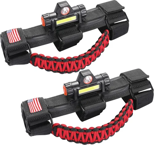 Miniatura 38 de sukemichi Manijas de agarre de la barra de rodillo para accesorios de Jeep Wrangler TJ JK JL Gladiator JT UTV ATV - Hebilla metálica de mejora