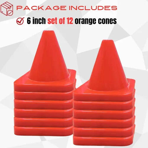 Miniatura 2 de Versatyle Heavy Duty Agility Training Cones (2 in, 6 in, 9 in, 12 in, 18 in, 28 in) for Sports and Kids Coaching, Multipurpose Field Marker Cones