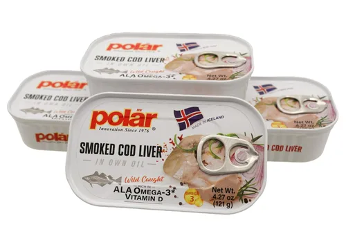 Miniatura 5 de MW Polar Hígado de bacalao ahumado en aceite, 4.27 onzas, capturado en la naturaleza, rico en omega-3, listo para comer, mariscos de alta calidad