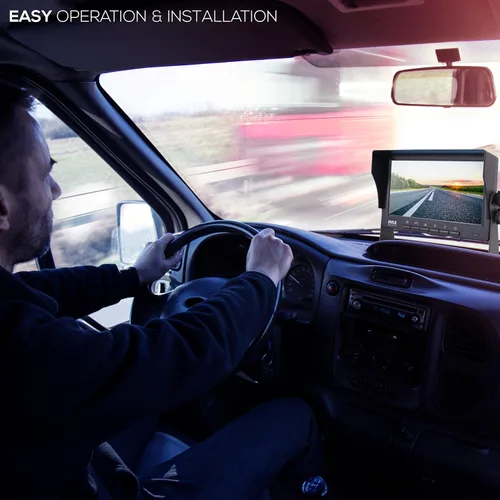 Miniatura 6 de Pyle Cámara de visión trasera con monitor - Kit de cámara de respaldo inalámbrica y monitor con panel LCD TFT HD de 7 pulgadas 1080p HD IPS y cámara