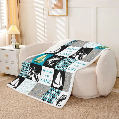 Miniatura 8 de Erosebridal Manta náutica de ancla, forro polar con brújula oceánica de 40 x 50 pulgadas para niños, niñas, adolescentes, adultos, decoración
