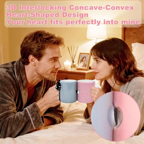 Miniatura 6 de Regalos para parejas Linda taza de gatos besándose Artículos a juego para parejas Tazas de cerámica para café para regalos de boda Aniversario