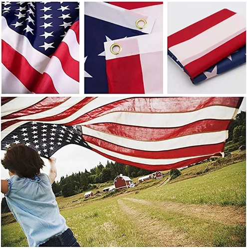 Miniatura 2 de Bandera americana de 2 x 3 pies para interiores y exteriores - Banderas de Estados Unidos de poliéster y nailon - Bordes de doble costura con ojales