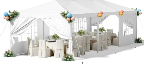 Homall Tienda de campaña para fiesta de gazebo de 10 x 30 pies, toldo impermeable para exteriores con paredes laterales extraíbles, para bodas,