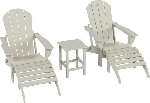 Miniatura 44 de WestinTrends Reposapiés otomano Adirondack para patio al aire libre, taburete de madera de polietileno para todo tipo de clima, ampliamente Azul