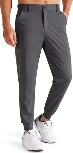 Libin Pantalones deportivos de golf elásticos en 4 direcciones con bolsillos, pantalones de vestir ajustados para trabajo, pantalones deportivos