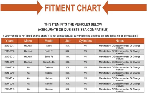 Miniatura 3 de Juego de 3 filtros de aceite de motor de repuesto para Hyundai Kia V6
