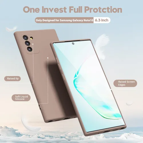 Miniatura 3 de oakxco Funda de silicona líquida diseñada para Samsung Galaxy Note 10, bonita funda de gel de TPU suave delgada y delgada para mujeres y niñas
