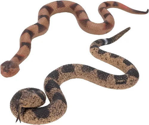 2 serpientes falsas realistas para jardín, mantienen alejados a pájaros y ardillas, juguete de serpiente de cascabel, accesorio de broma de