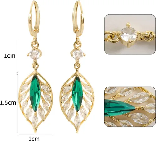 Miniatura 6 de EXTREE Aretes de diamantes de imitación para el día de San Valentín para mujer, aretes de diseño plateado y oro rubí
