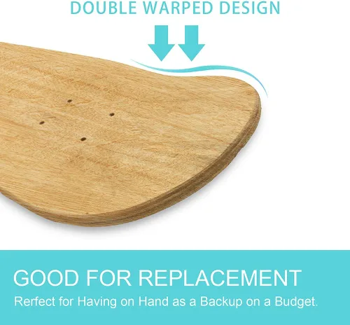 Miniatura 2 de Beipoo Tablas de patineta en blanco de 31 x 8 pulgadas, natural, patineta de doble cola de arce de 7 capas, ideal para reemplazo y pintura artística