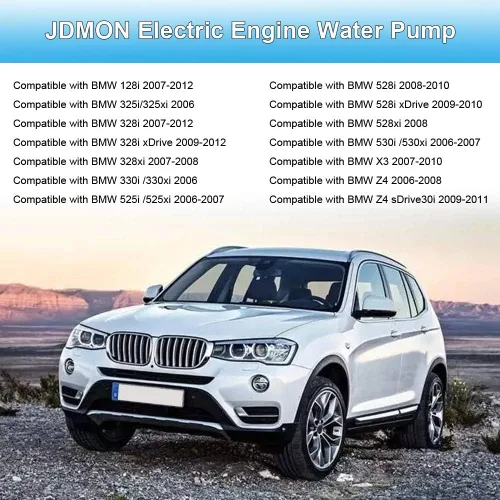 Miniatura 2 de JDMON Compatible con bomba de agua de motor eléctrico BMW Z4 X3 X5 325i 325xi 328i 328xi 525i 525xi 528i 528xi reemplazar 11517586925 702851208