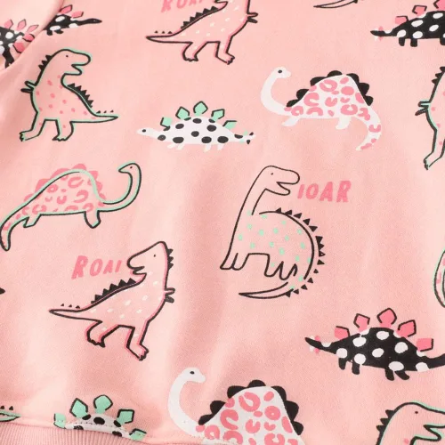 Miniatura 2 de Sudadera de algodón con cuello redondo y manga larga para niña pequeña