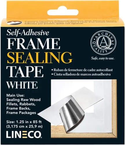 Miniatura 11 de Lineco Cinta adhesiva de sellado de marco, rollo de 1.25 pulgadas x 500 pies, gris (387-0155)