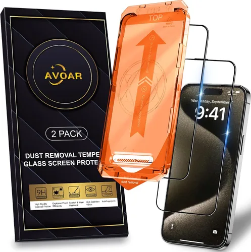 Miniatura 34 de Paquete de 2 protectores de pantalla de privacidad para iPhone 13 Pro Max /14 Plus [kit de alineación automática] vidrio templado, protección