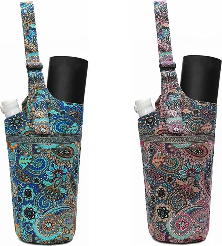 IwIeIaIrI Bolsa para esterilla de yoga para mujeres con bolsillo grande y bolsillo con cierre, accesorios para regalos de yoga con correa de hombro