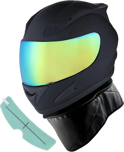 Miniatura 32 de 1Storm - Casco de cabeza completa para motocicleta, diseño de calavera mecánica HJDJ11