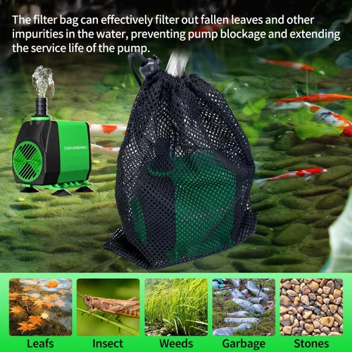 Miniatura 4 de Bomba de agua sumergible para acuarios 396 GPH 20 W [2026 actualizada] Bomba de fuente hidropónica para estanque de peces de 1500 L/H Bomba de agua