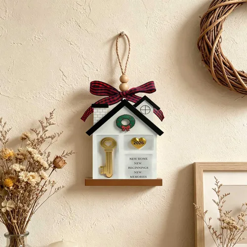 Miniatura 6 de 2026 New Home Ornament, Wooden New House New Beginning Ornament Housewarming Gifts for New Home, New House Presents for Women Couple, Ideal New