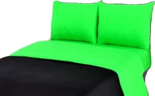 Miniatura 8 de Tache - Juego de funda de edredón reversible de 2 piezas, 100% algodón, color verde lima y negro, tamaño individual