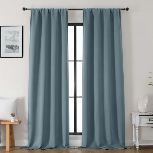 Miniatura 129 de Gwine Cortinas opacas para dormitorio, 54 pulgadas de largo, paneles de cortina de ventana con aislamiento térmico y reducción de ruido, cortinas