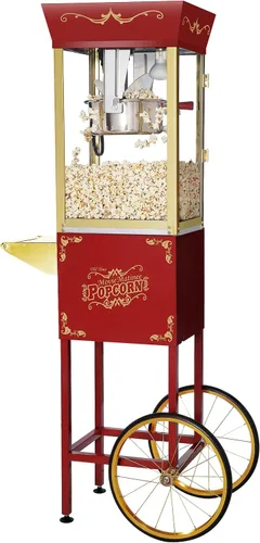 Miniatura 11 de Máquina y carrito de palomitas de maíz Matinee - Máquina de palomitas de maíz de 3 galones, hervidor de 8 onzas, calentador y 5 paquetes de granos