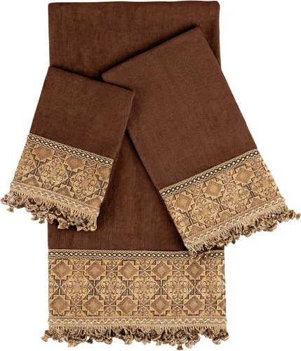 Miniatura 2 de Sherry Kline Agrabah - Juego de toallas de baño decorativas de 3 piezas, tela jacquard con trenza Gimp y flecos de cebolla, incluye 1 toalla