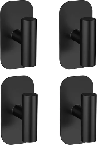 Miniatura 13 de Ganchos adhesivos para toallas para ducha, ganchos de baño resistentes al agua, perchas adhesivas montadas en la pared para Negro