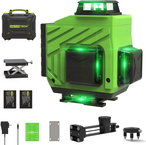 Miniatura 10 de Nivel Láser de Piso Autonivelante, Láser de Línea Cruzada Horizontal Vertical 3x360, Alineación de Haz Verde 3D para Piso de Baldosas, Pared y Techo