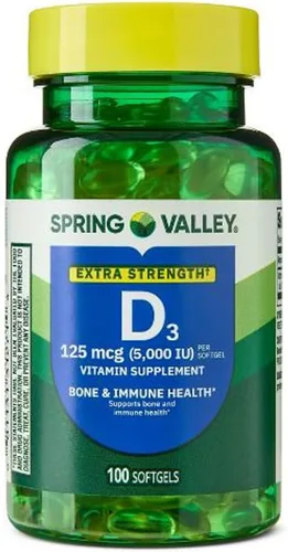 Miniatura 2 de Vitamina D3 5000 UI (125 mcg) Cápsulas blandas - Suplemento de vitamina D de alta potencia - Apoya la salud ósea e inmunológica - Fácil de tragar